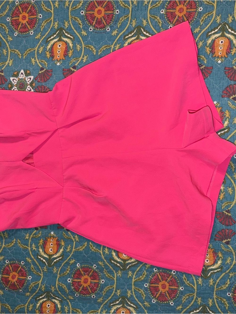 glam Hot Pink Cutout Romper
